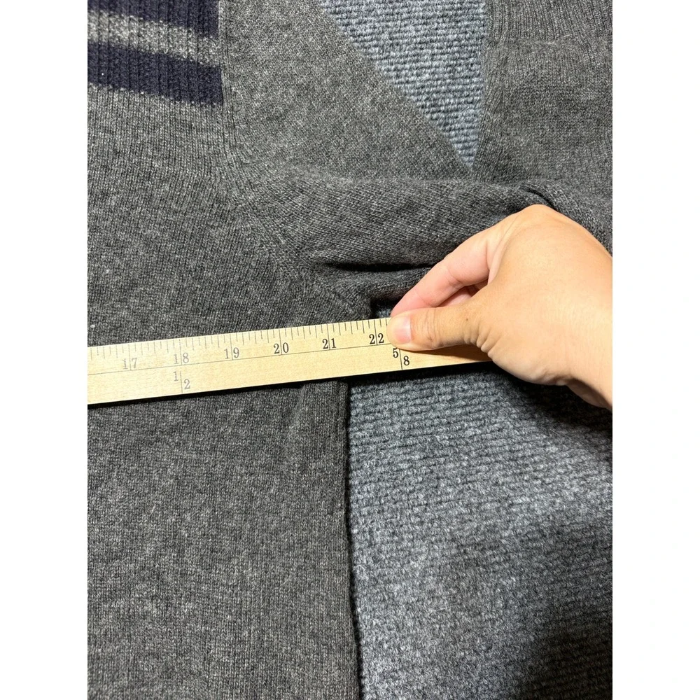 Banana Republic 1/4 Zip Sweater Mens M Gray Excellent Merino Wool Blend